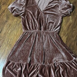 Elegant Brown Velvet Dress